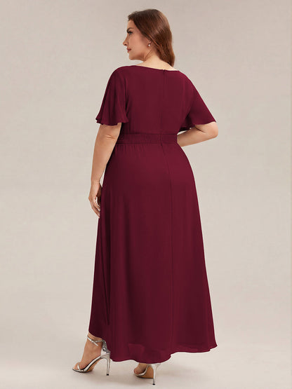pretty SAGE|Plus Size Ruched Chiffon Bridesmaid Dress