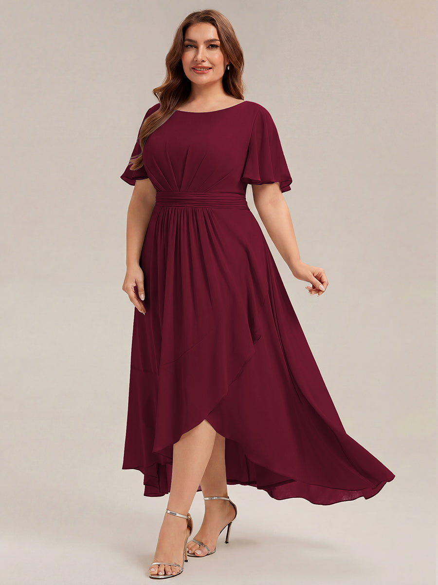 pretty SAGE|Plus Size Ruched Chiffon Bridesmaid Dress