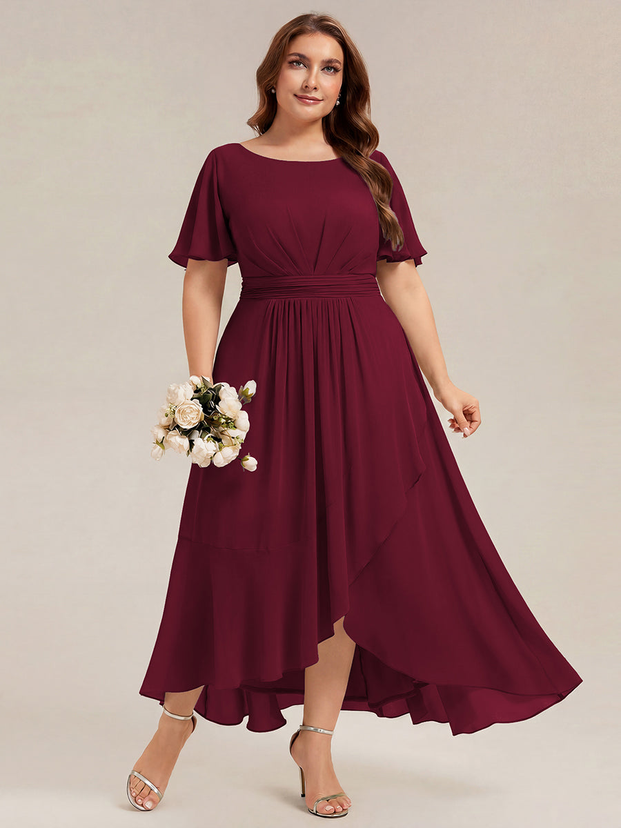 pretty SAGE|Plus Size Ruched Chiffon Bridesmaid Dress