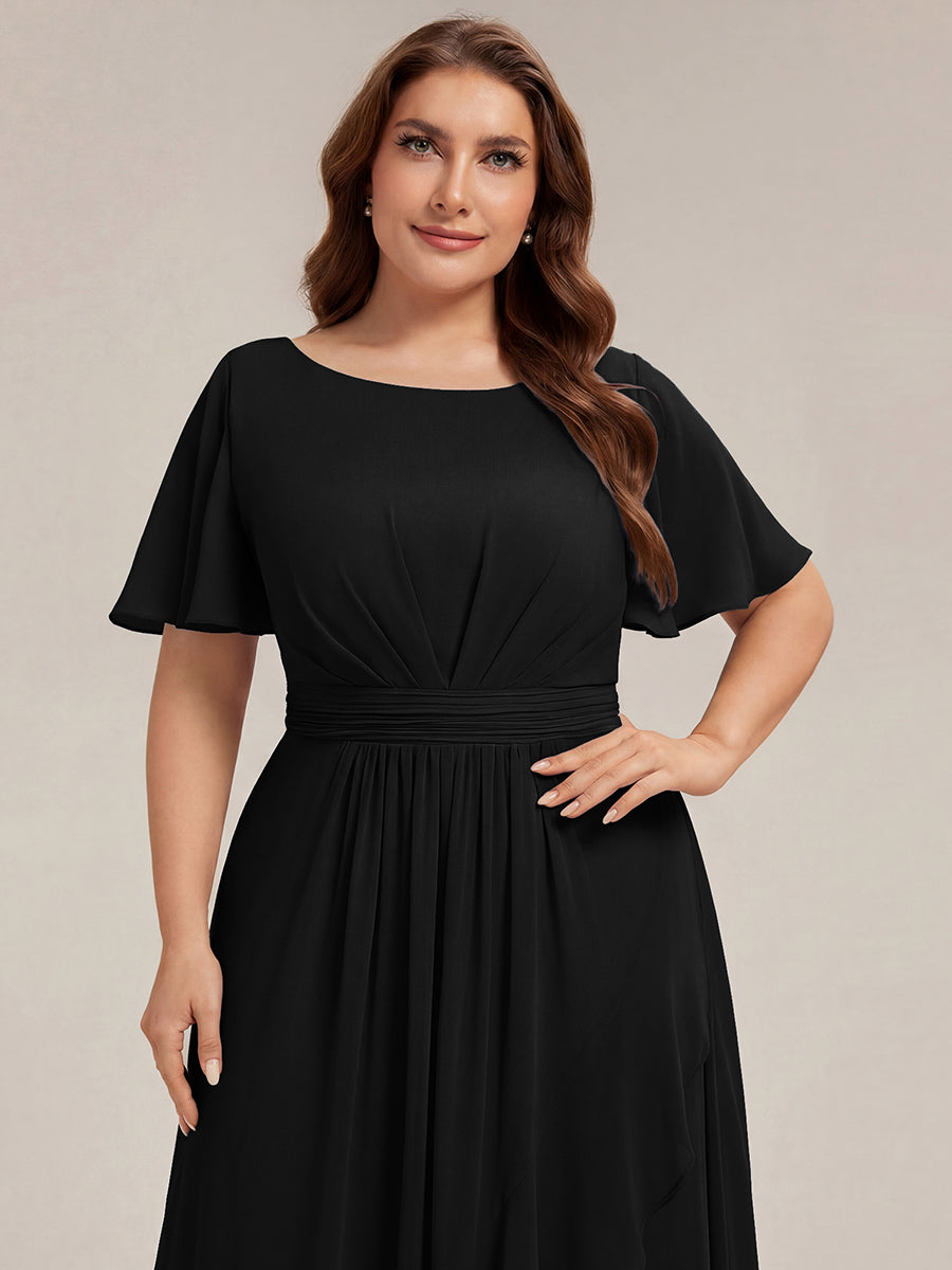 pretty SAGE|Plus Size High-Low Chiffon Wedding Guest Dress