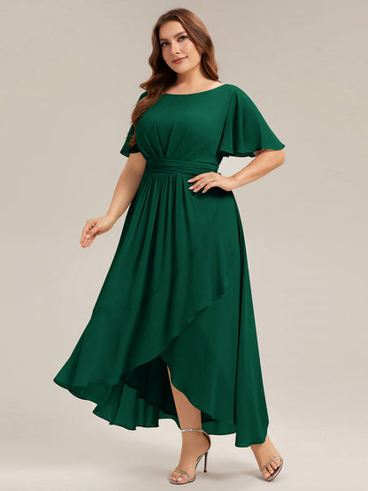pretty SAGE|Plus Size Ruched Chiffon Bridesmaid Dress