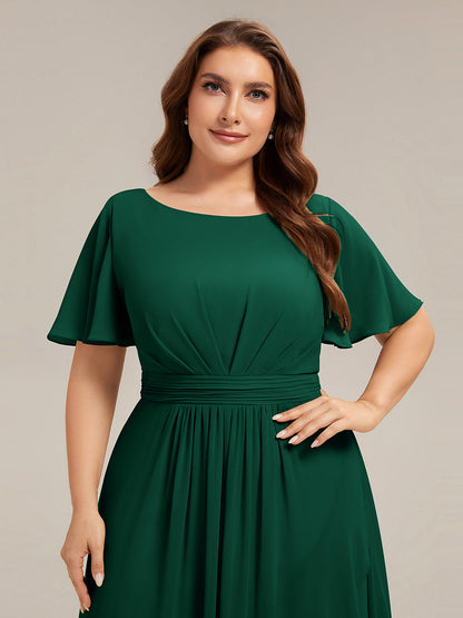 pretty SAGE|Plus Size High-Low Chiffon Wedding Guest Dress