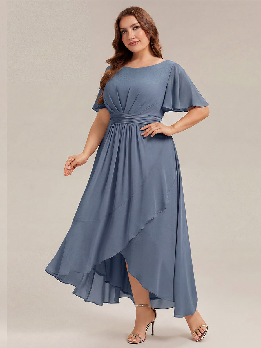 pretty SAGE|Plus Size Ruched Chiffon Bridesmaid Dress