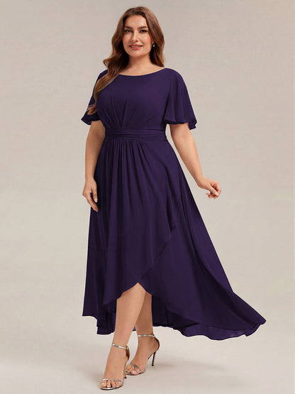 pretty SAGE|Plus Size Ruched Chiffon Bridesmaid Dress