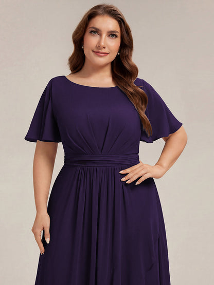 pretty SAGE|Plus Size Ruched Chiffon Bridesmaid Dress