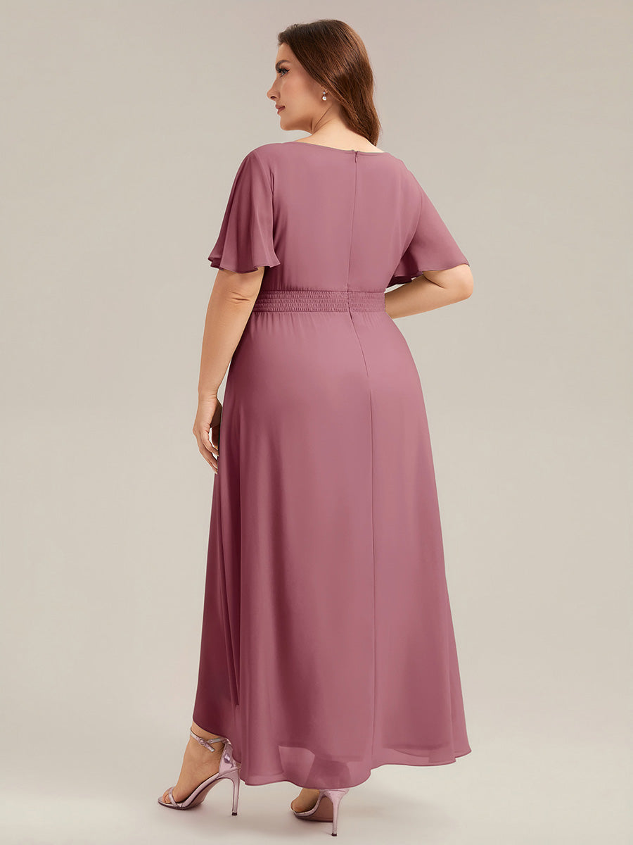 pretty SAGE|Plus Size Ruched Chiffon Bridesmaid Dress