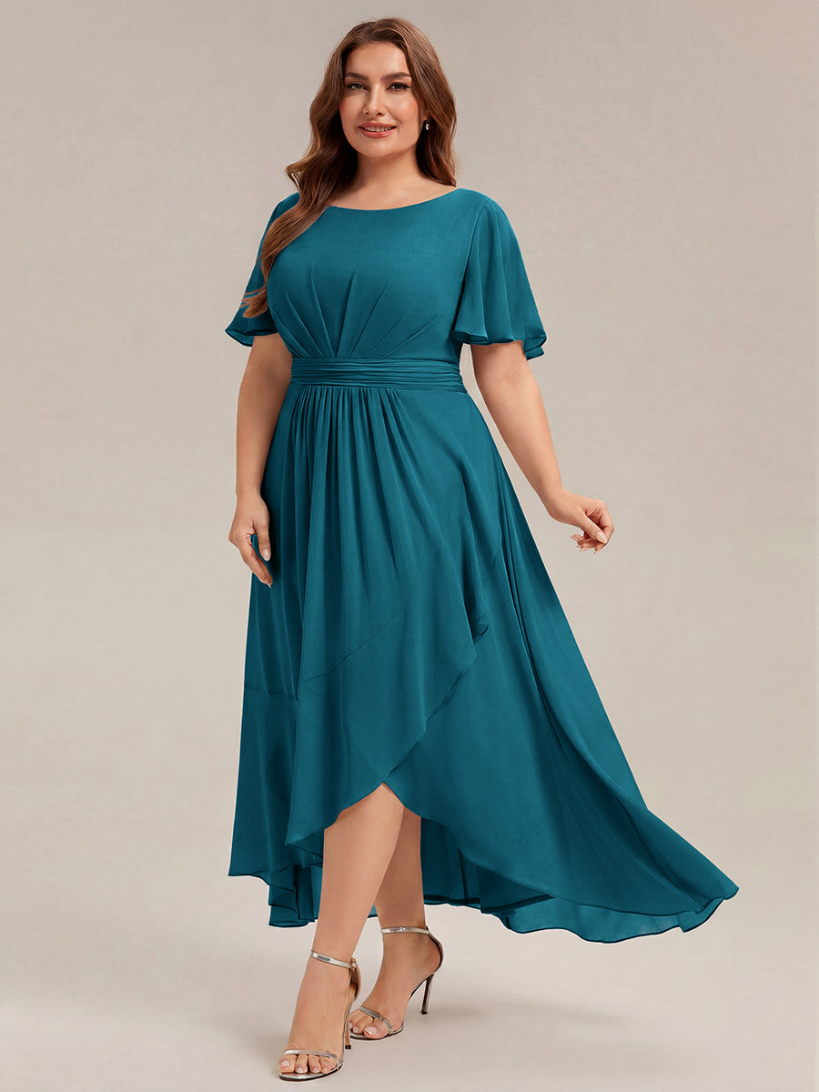 pretty SAGE|Plus Size Ruched Chiffon Bridesmaid Dress