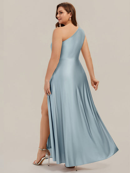 Knotted Satin Sleeveless Bridesmaid Dress