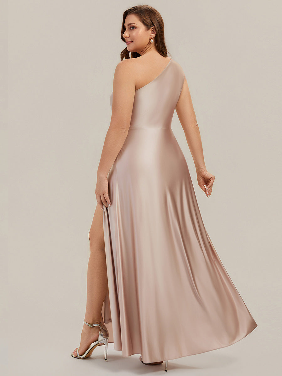 Knotted Satin Sleeveless Bridesmaid Dress