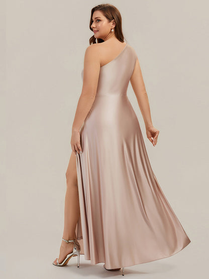 Knotted Satin Sleeveless Bridesmaid Dress