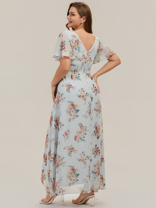 Plus Size Ruched Chiffon Bridesmaid Dress