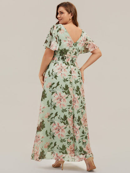 Plus Size Ruched Chiffon Bridesmaid Dress