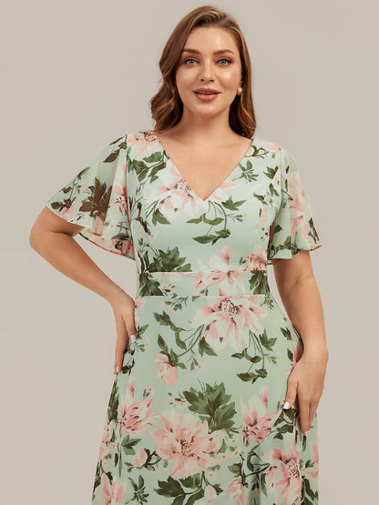 Plus Size Ruched Chiffon Bridesmaid Dress