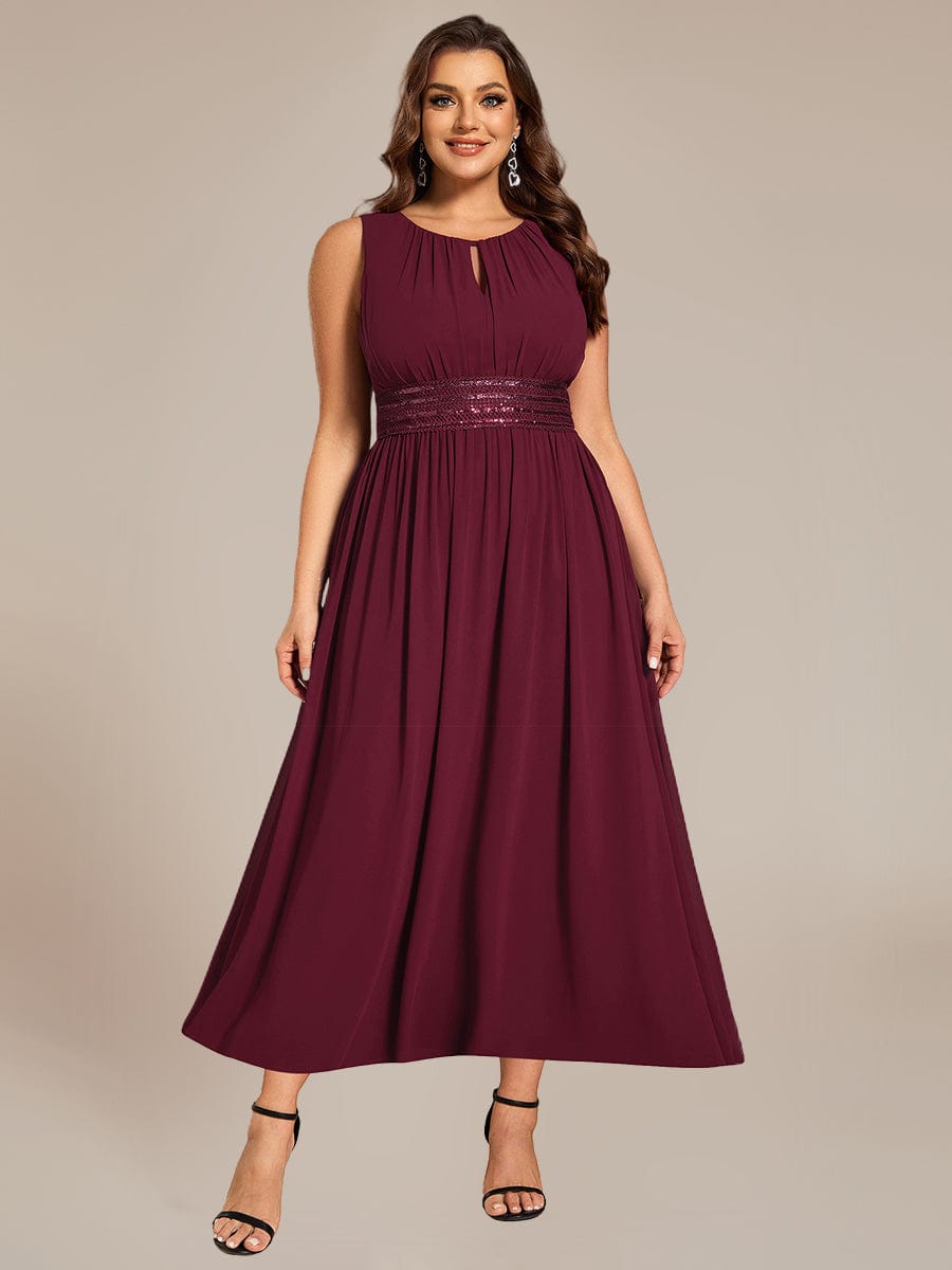 ever LIORAEL|Chiffon Midi Bridesmaid Dress With Ruched Waist