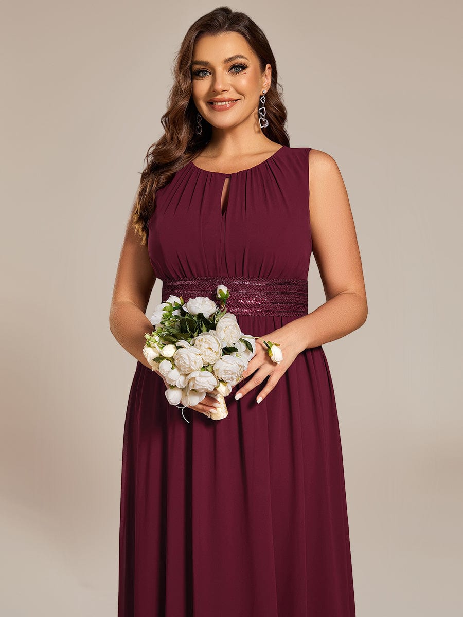ever LIORAEL|Chiffon Midi Bridesmaid Dress With Ruched Waist