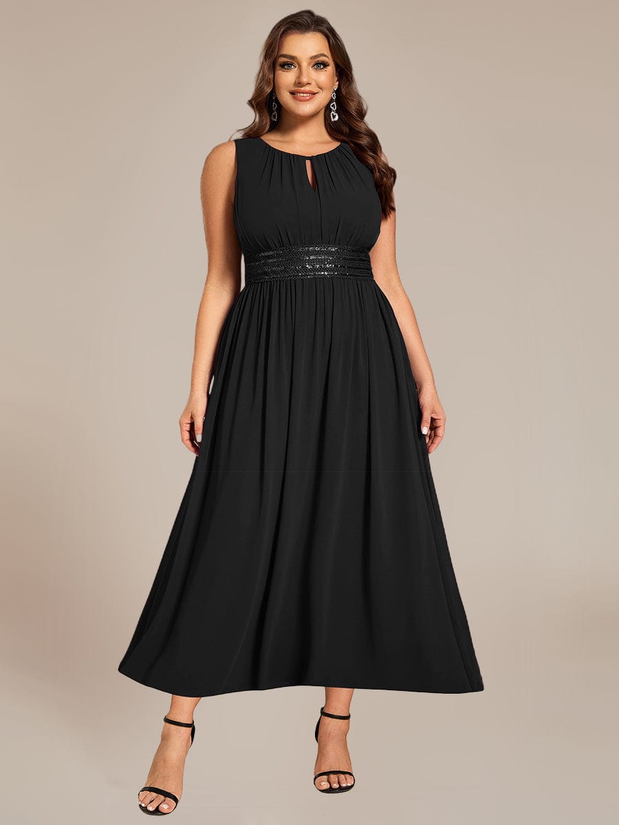 ever LIORAEL|Chiffon Midi Bridesmaid Dress With Ruched Waist