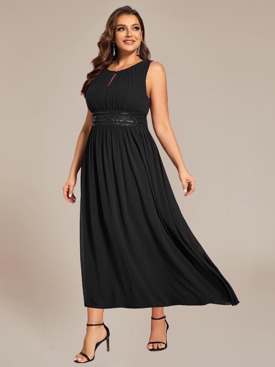 ever LIORAEL|Chiffon Midi Bridesmaid Dress With Ruched Waist