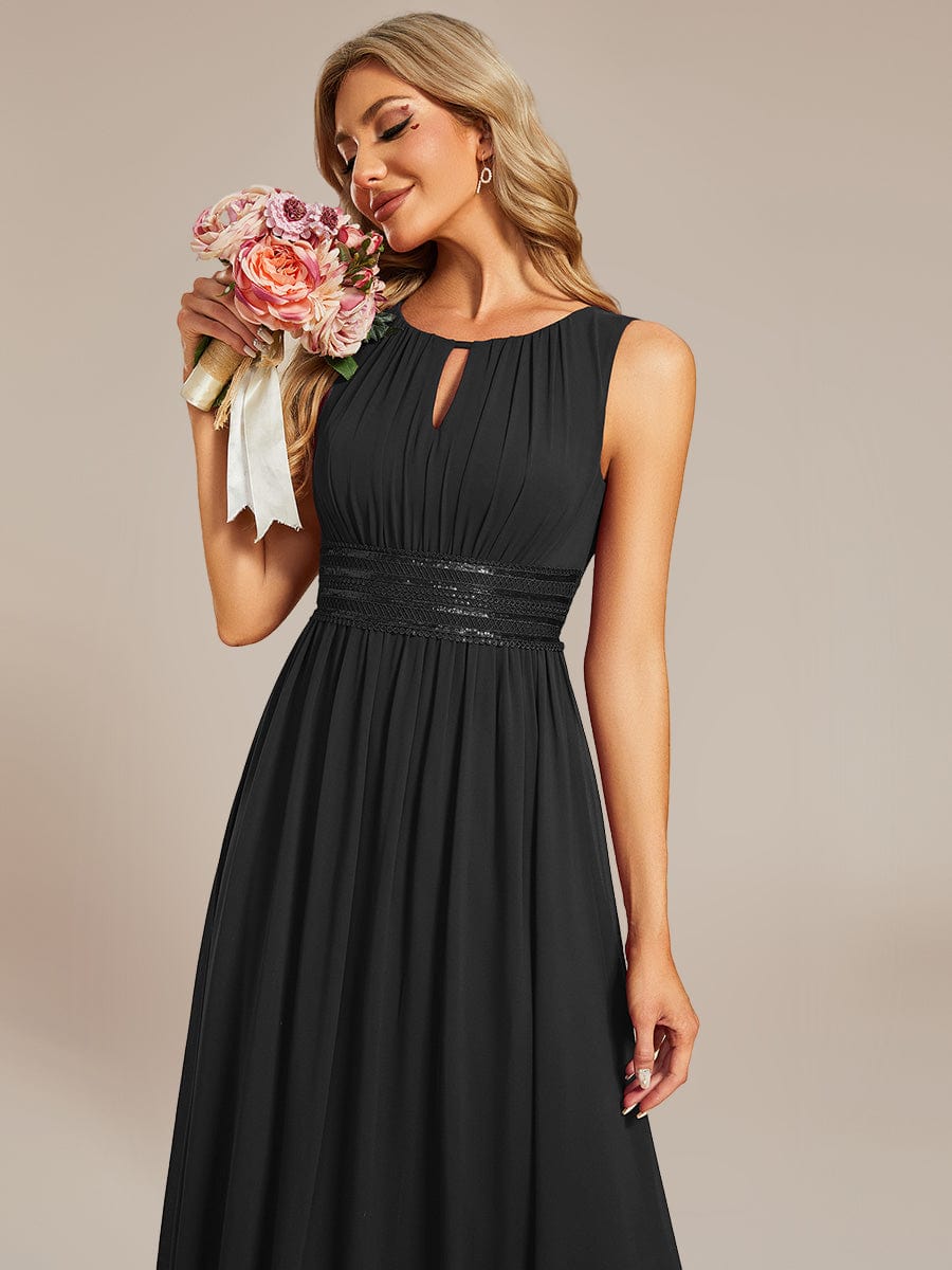 ever LIORAEL|Chiffon Midi Bridesmaid Dress With Ruched Waist