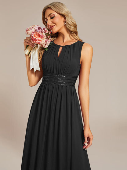 ever LIORAEL|Chiffon Midi Bridesmaid Dress With Ruched Waist