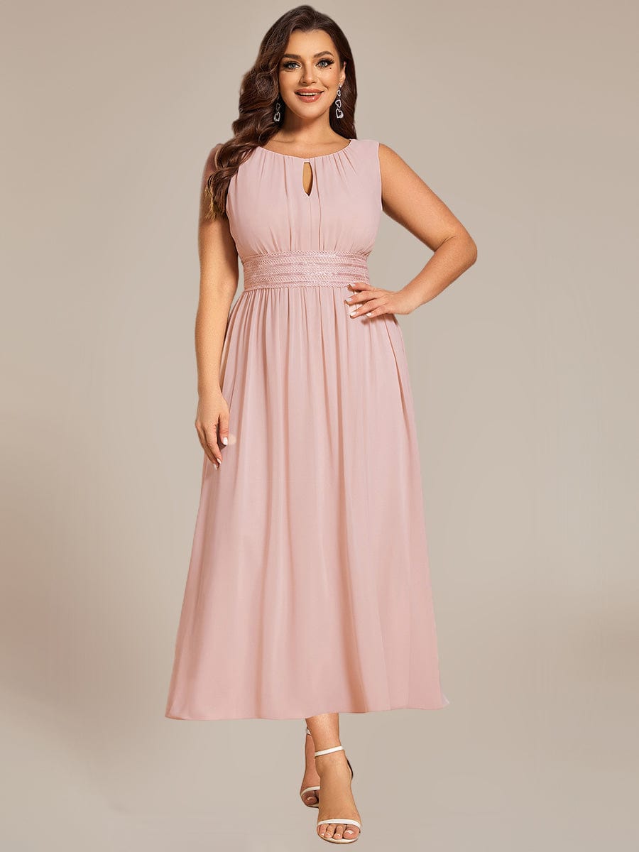 ever LIORAEL|Chiffon Midi Bridesmaid Dress With Ruched Waist