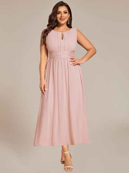 ever LIORAEL|Chiffon Midi Bridesmaid Dress With Ruched Waist