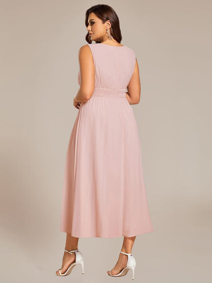 ever LIORAEL|Chiffon Midi Bridesmaid Dress With Ruched Waist