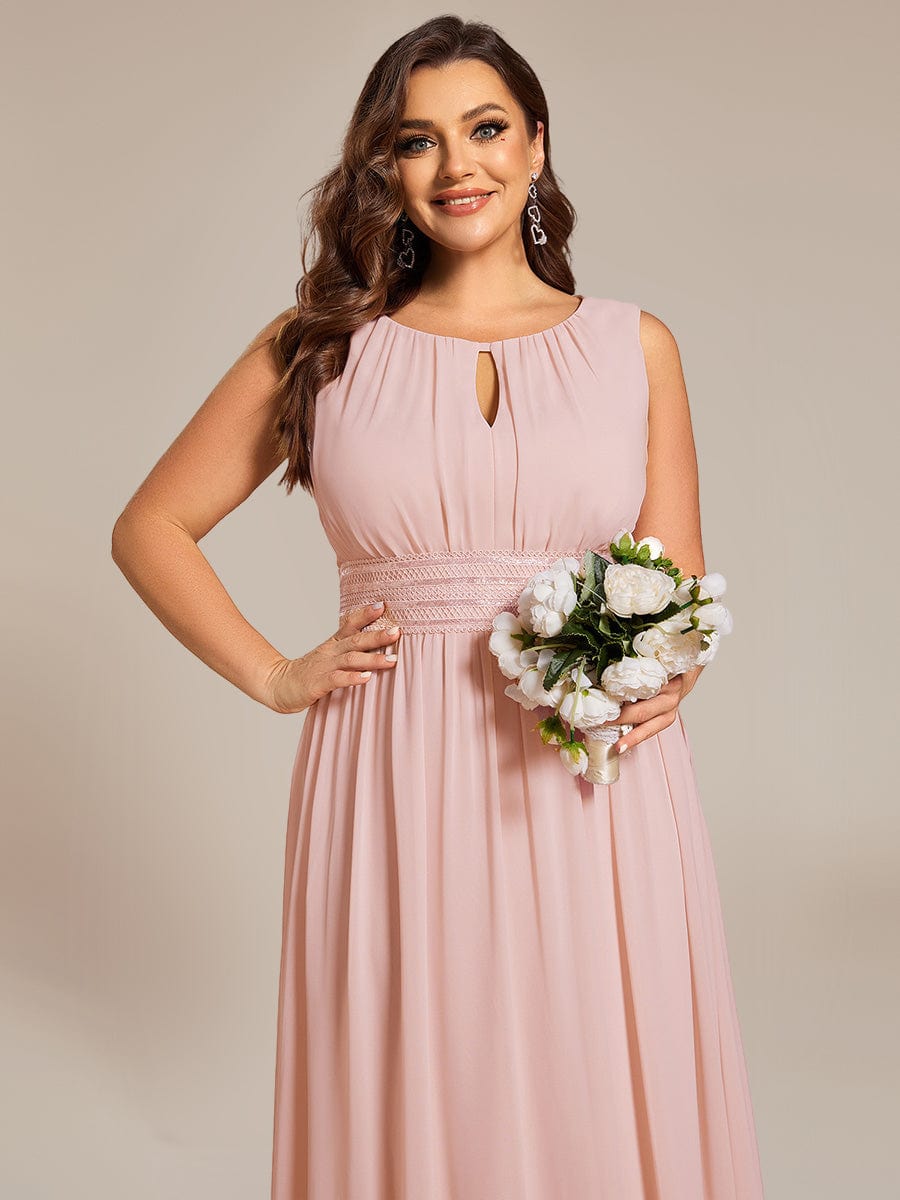 ever LIORAEL|Chiffon Midi Bridesmaid Dress With Ruched Waist
