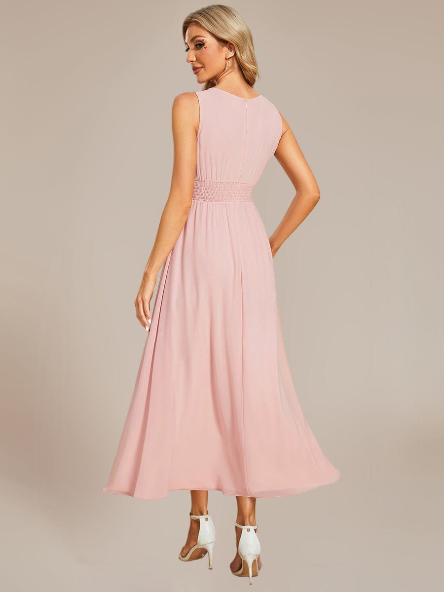 ever LIORAEL|Chiffon Midi Bridesmaid Dress With Ruched Waist