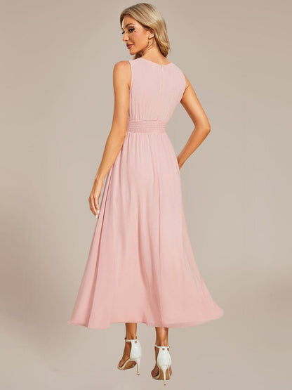 ever LIORAEL|Chiffon Midi Bridesmaid Dress With Ruched Waist