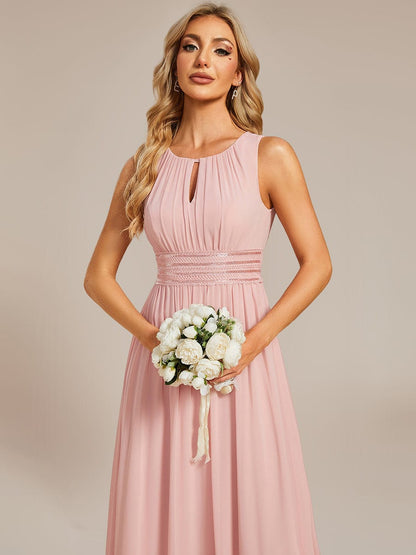 ever LIORAEL|Chiffon Midi Bridesmaid Dress With Ruched Waist