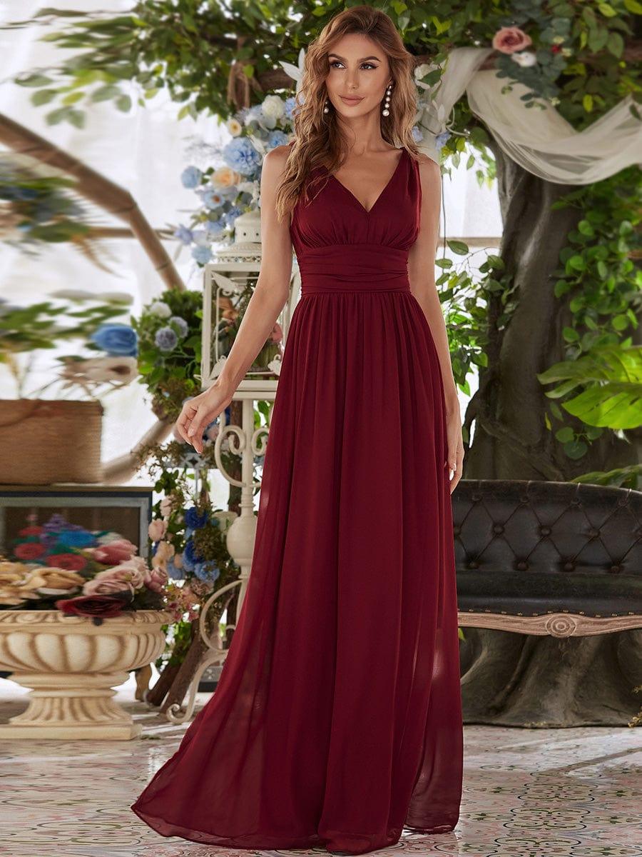 ever HUSH|Chiffon Empire Waist Sleeveless Pleated Bridesmaid Dress