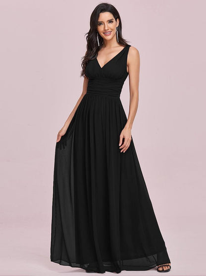 ever HUSH|Chiffon Empire Waist Sleeveless Pleated Bridesmaid Dress