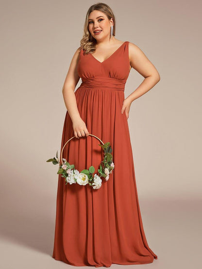 ever HUSH|Chiffon Empire Waist Sleeveless Pleated Bridesmaid Dress