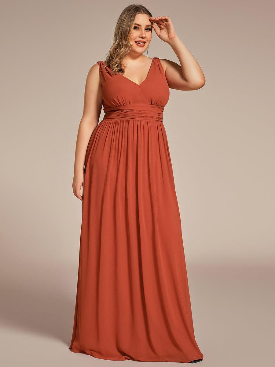 ever HUSH|Chiffon Empire Waist Sleeveless Pleated Bridesmaid Dress