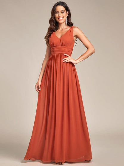 ever HUSH|Chiffon Empire Waist Sleeveless Pleated Bridesmaid Dress