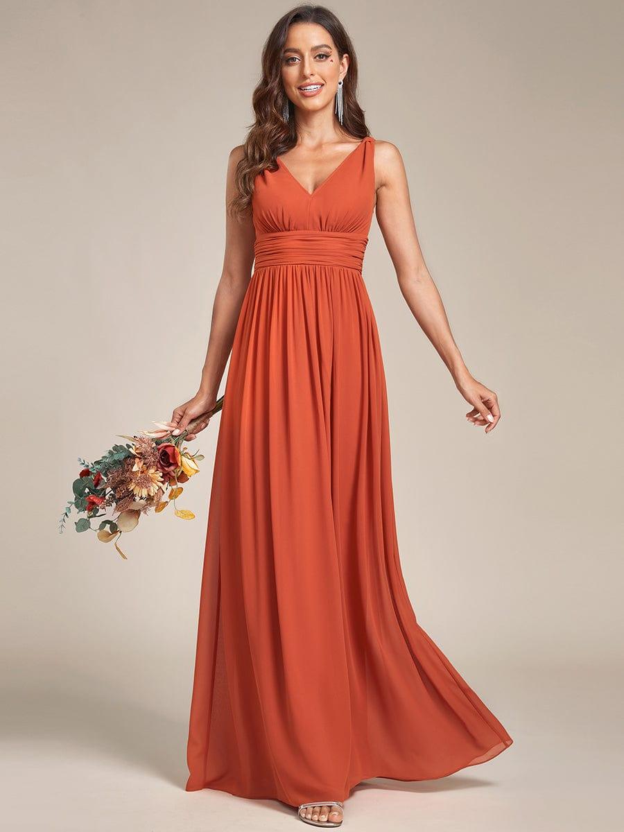 ever HUSH|Chiffon Empire Waist Sleeveless Pleated Bridesmaid Dress