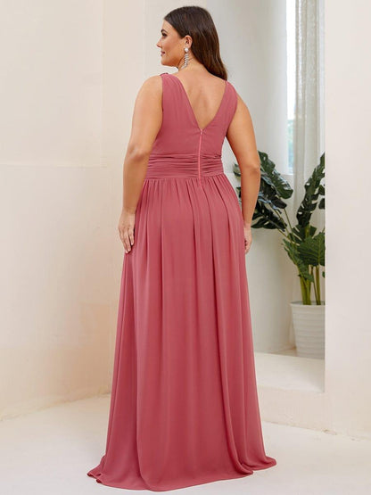 ever HUSH|Chiffon Empire Waist Sleeveless Pleated Bridesmaid Dress