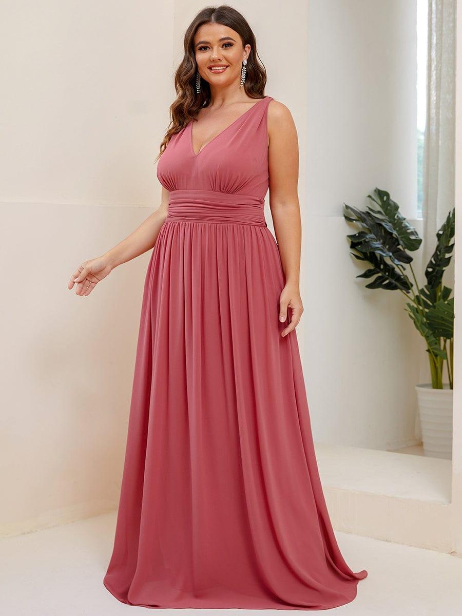 ever HUSH|Chiffon Empire Waist Sleeveless Pleated Bridesmaid Dress