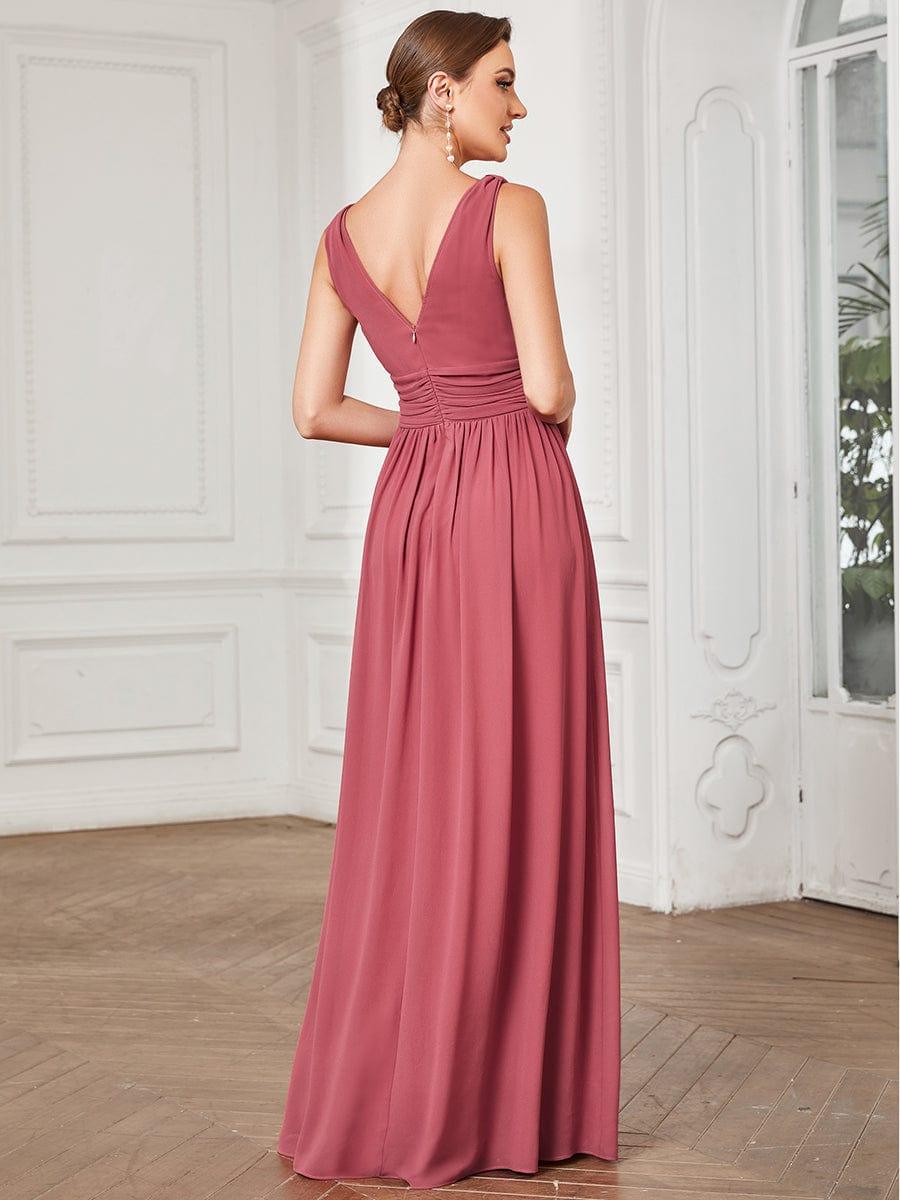 ever HUSH|Chiffon Empire Waist Sleeveless Pleated Bridesmaid Dress