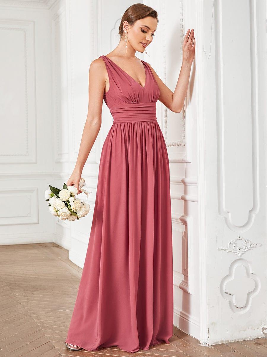 ever HUSH|Chiffon Empire Waist Sleeveless Pleated Bridesmaid Dress