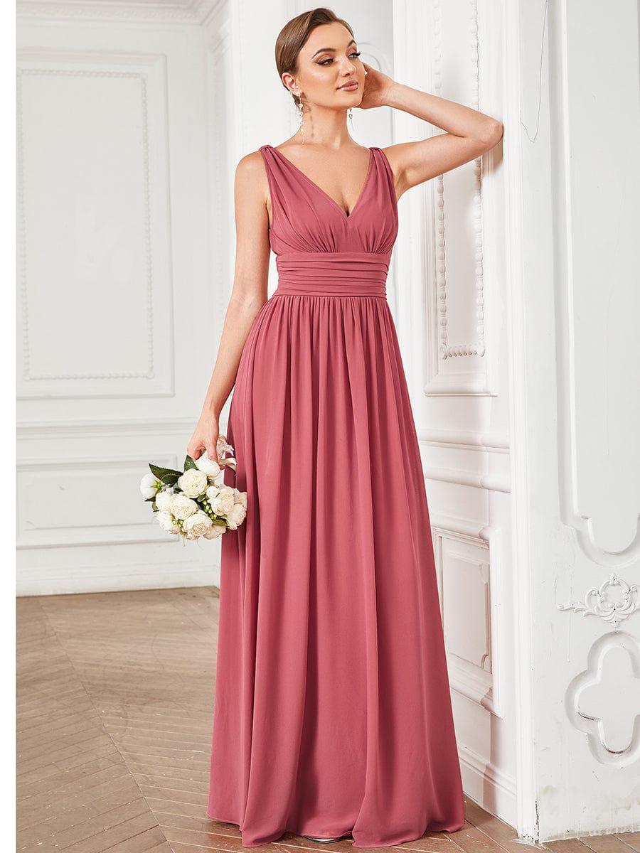 ever HUSH|Chiffon Empire Waist Sleeveless Pleated Bridesmaid Dress