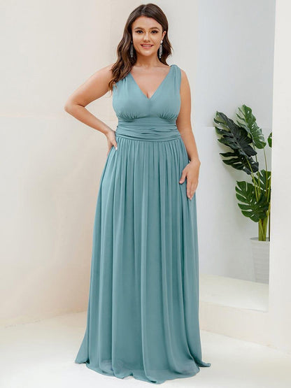 ever HUSH|Chiffon Empire Waist Sleeveless Pleated Bridesmaid Dress