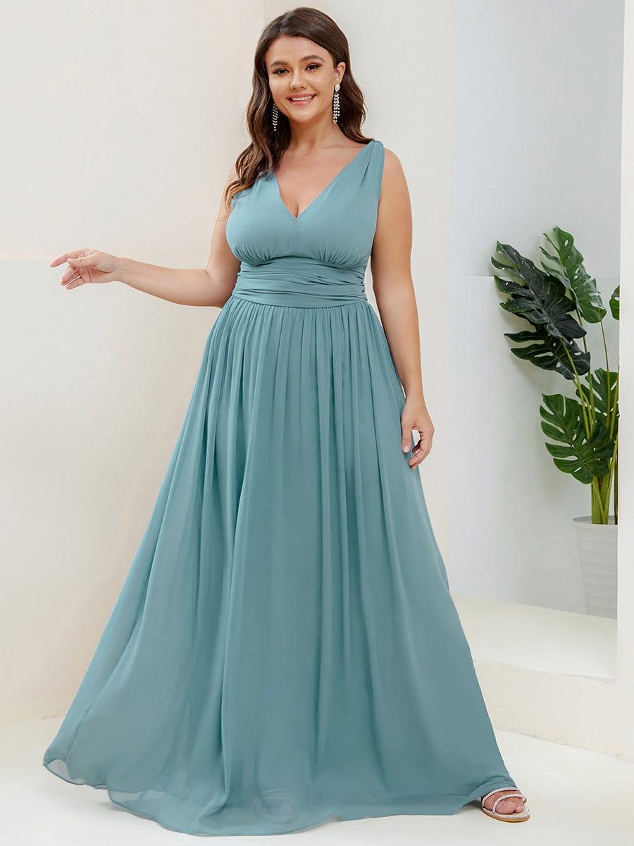 ever HUSH|Chiffon Empire Waist Sleeveless Pleated Bridesmaid Dress