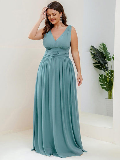 ever HUSH|Chiffon Empire Waist Sleeveless Pleated Bridesmaid Dress