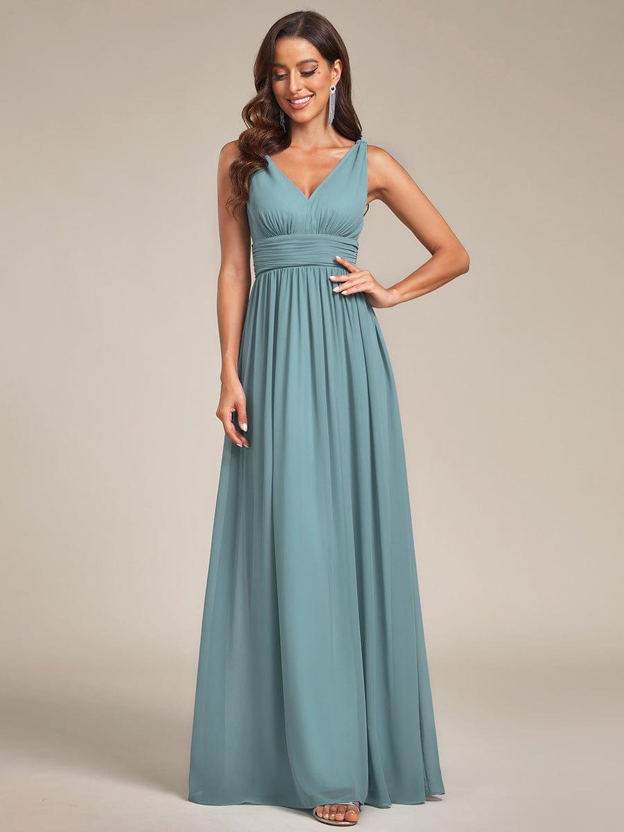 ever HUSH|Chiffon Empire Waist Sleeveless Pleated Bridesmaid Dress