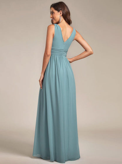 ever HUSH|Chiffon Empire Waist Sleeveless Pleated Bridesmaid Dress