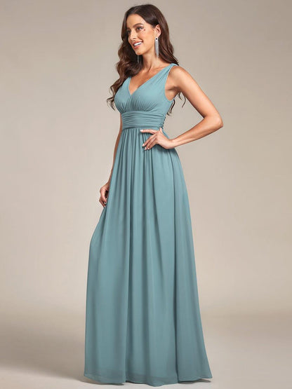 ever HUSH|Chiffon Empire Waist Sleeveless Pleated Bridesmaid Dress