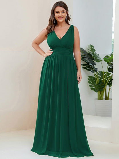 ever HUSH|Chiffon Empire Waist Sleeveless Pleated Bridesmaid Dress