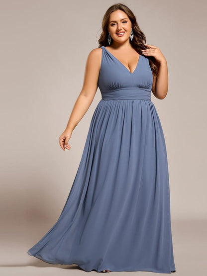 ever HUSH|Chiffon Empire Waist Sleeveless Pleated Bridesmaid Dress