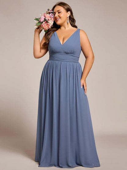 ever HUSH|Chiffon Empire Waist Sleeveless Pleated Bridesmaid Dress